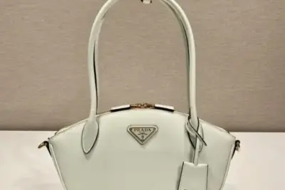 Prada Saffiano Leather Mini Pouch Bag White