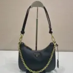 Prada Hobo Bag in Black & Gold