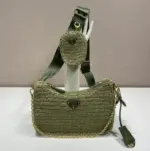 Prada Re-Edition 2005 Crochet Bag Olive Green