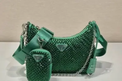 Prada Re-Edition 2005 Satin Shoulder Bag Green