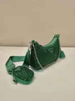 Prada Re-Edition 2005 Satin Shoulder Bag Green - Image 2