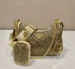 Prada Re-Edition 2005 Satin Shoulder Bag Golden