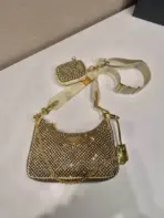 Prada Re-Edition 2005 Satin Shoulder Bag Golden - Image 3