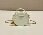 Prada Saffiano Leather Mini Pouch Bag White