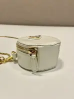 Prada Saffiano Leather Mini Pouch Bag White - Image 2