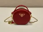 Prada Saffiano Leather Mini Pouch Bag Red