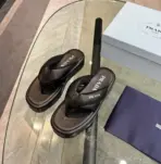 Prada Quilted Nappa Leather Slides Black - Image 2