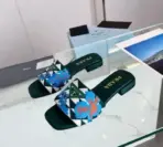 Prada Quilted Nappa Leather Slides Moos Green