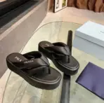 Prada Quilted Nappa Leather Slides Black