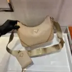 Prada Re-Edition 2005 Nylon shoulder Bag Desert Beige - Image 2