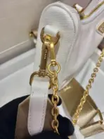 Prada Re-Edition 2005 Nylon shoulder Bag White & Gold - Image 2