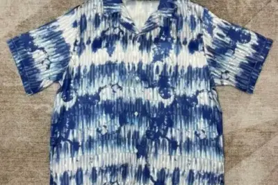 Amiri Tie-Dye Short Sleeved Shirt White/ Blue
