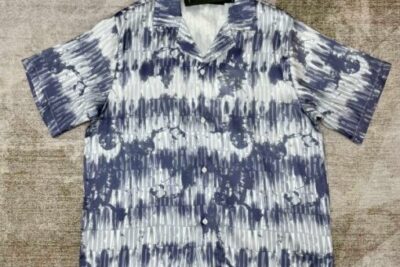Amiri Tie Dye Bowling Shirt Blue