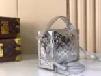 LV Side Trunk MM Handbag Silver Monogram Miroir Metallic Leather Tonal silver - Image 2