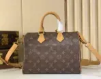 LV Speedy P9 Bandouliere 25 Handbag Brown Monogram Calfskin Leather - Image 3
