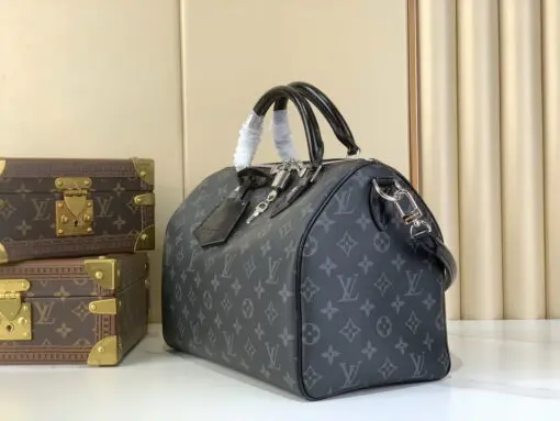 LV Speedy Soft 30 Bag Monogram Eclipse Canvas - Image 3