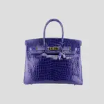 Hermès Birkin 30 embossed crocodile Blue