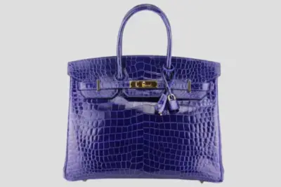 Hermès Birkin 30 embossed crocodile Blue