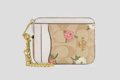 Coach Zip Card Case Floral Print