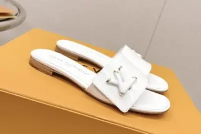 LV Slipper Sandal White