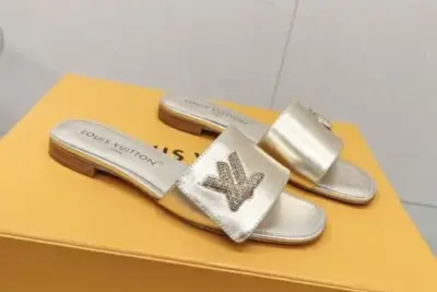 LV Slipper Sandal Glossy Silver