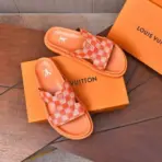 LV Leather Sandal Orange/White - Image 2