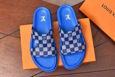 LV Leather Sandal Blue/White