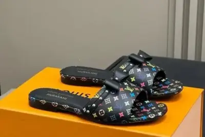 LV x TM 6AM Flat Mule Black