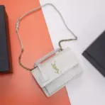 YSL Sunset Shoulder Bag White