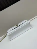 YSL Sunset Medium Chain Bag in Crocodile White - Image 3