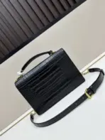 YSL Sunset Medium Chain Bag in Crocodile Black - Image 3
