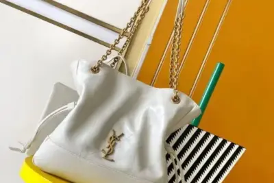 YSL Jamie Shopping Small Leather Shoulder Bag White