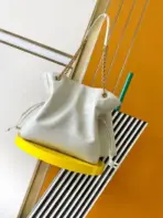 YSL Jamie Shopping Small Leather Shoulder Bag White - Image 2