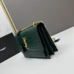 YSL Sunset Shoulder Bag 22cm Crocodile Green - Image 2