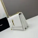 YSL Sunset Shoulder Bag 22cm Crocodile White - Image 3