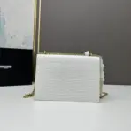 YSL Sunset Shoulder Bag 22cm Crocodile White - Image 2