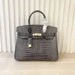 Hermes Birkin Togo Bag Crocodile Grey