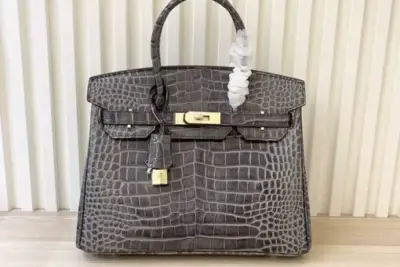 Hermes Birkin Togo Bag Crocodile Grey