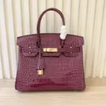 Hermes Birkin Togo Bag Crocodile Maroon
