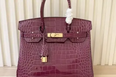 Hermes Birkin Togo Bag Crocodile Maroon