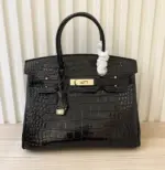 Hermes Birkin Togo Bag Crocodile Black