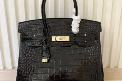 Hermes Birkin Togo Bag Crocodile Black