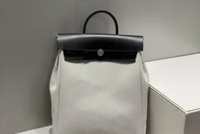 Hermes Herbag A Dos Zip Backpack Black & Off White