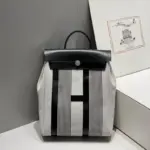 Hermes Herbag A Dos Zip Backpack Black & Gray
