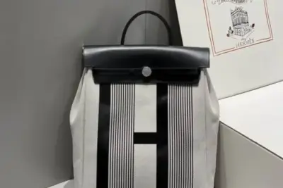 Hermes Herbag A Dos Zip Backpack Black & Gray