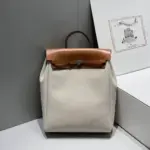 Hermes Herbag A Dos Zip Backpack Off-White