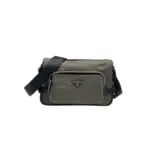 Prada Medium Re Nylon Saffiano Leather Shoulder Bag Forest Green