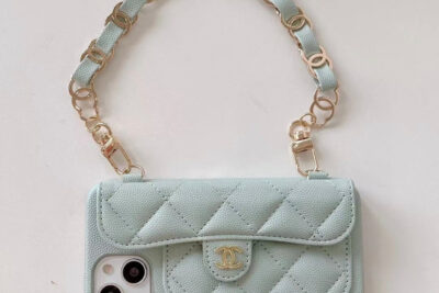 CC Luxury Wallet Short Strap Phone Case Mint