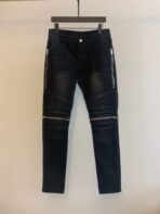 Amiri MX2 Skinny-Fit Leather-Panelled Distressed Stretch-Denim Jeans Black