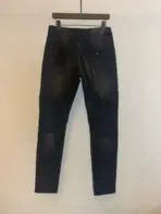 Amiri MX2 Skinny-Fit Leather-Panelled Distressed Stretch-Denim Jeans Black - Image 2